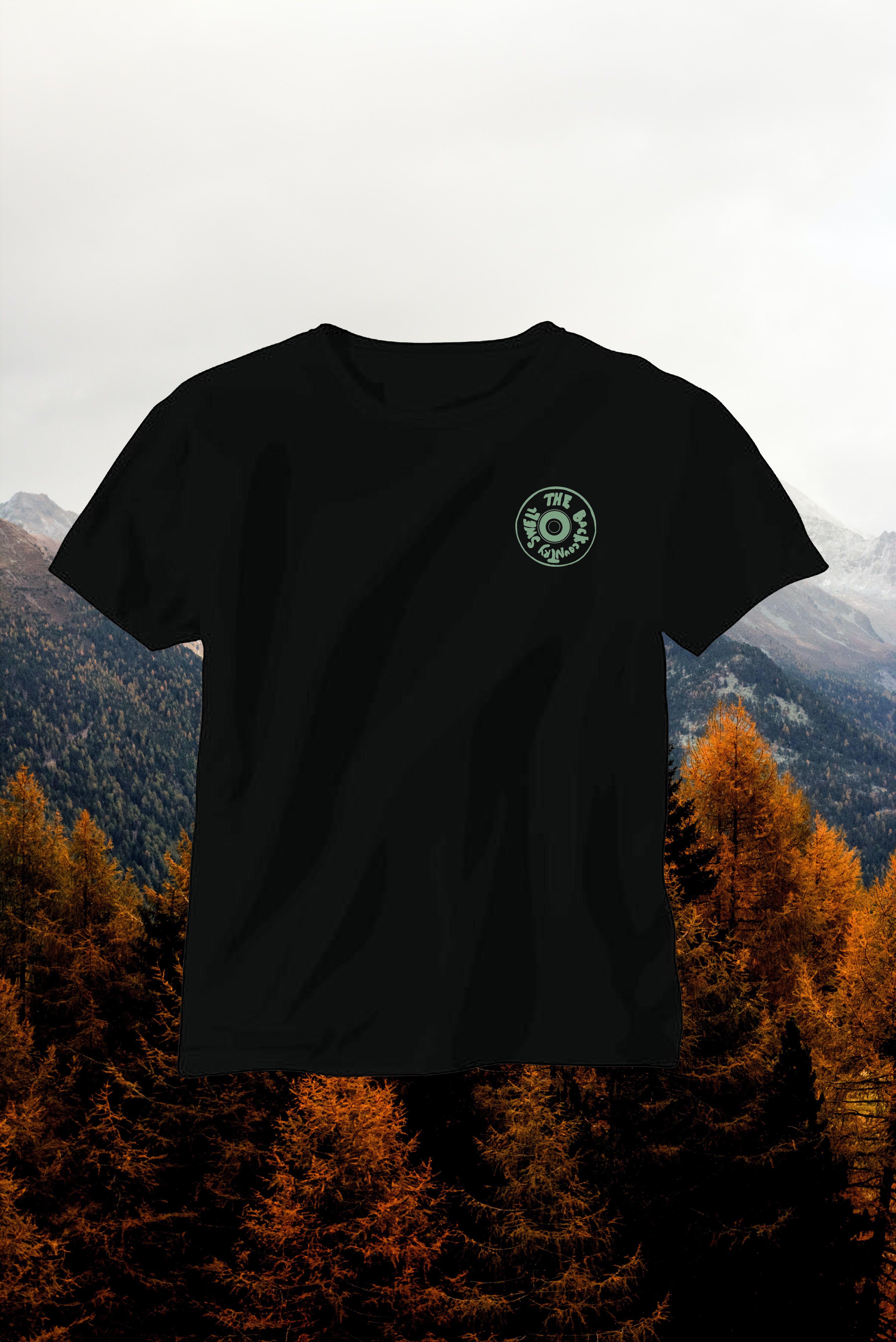 Skate Wheel T-Shirt – Black (Sage Logo)